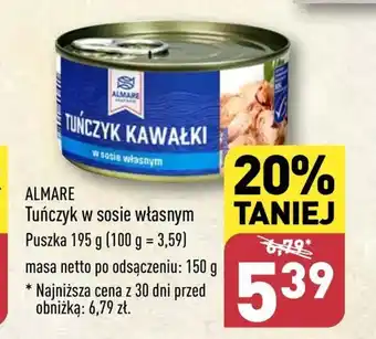 ALDI Tuńczyk w sosie własnym Almare oferta