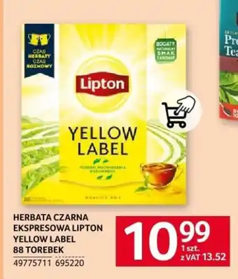 Selgros HERBATA CZARNA EKSPRESOWA LIPTON YELLOW LABEL 88 torebek oferta