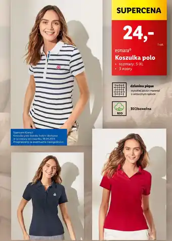 Lidl esmara Koszulka polo oferta