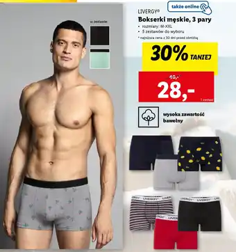 Lidl LIVERGY Bokserki męskie, 3 pary oferta