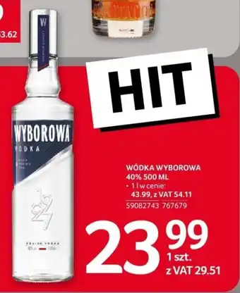 Selgros WÓDKA WYBOROWA 40% 500 ML oferta