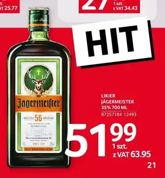 Selgros LIKIER JÄGERMEISTER 35% 700 ML oferta