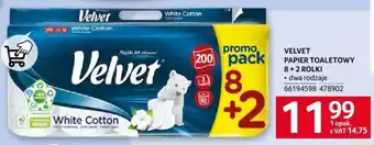 Selgros VELVET PAPIER TOALETOWY 8+2 ROLKI oferta