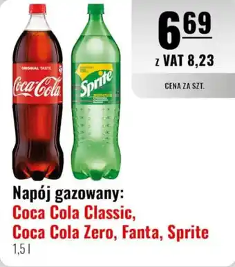 Eurocash Napój gazowany: Coca Cola Classic, Coca Cola Zero, Fanta, Sprite 1,5 l oferta