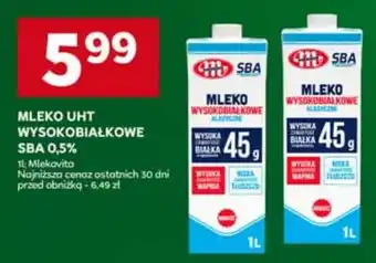 Stokrotka MLEKO UHT WYSOKOBIAŁKOWE SBA 0,5% 1l Mlekovita oferta