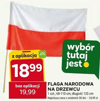 Stokrotka FLAGA NARODOWA NA DRZEWCU 68-110cm oferta