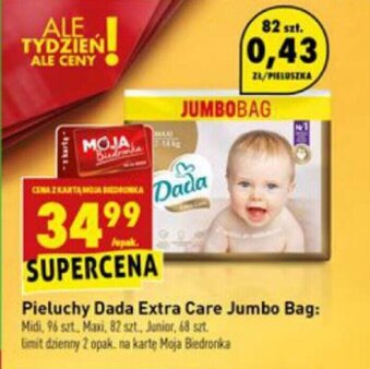 Biedronka Pieluchy Dada Extra Care Jumbo Bag oferta