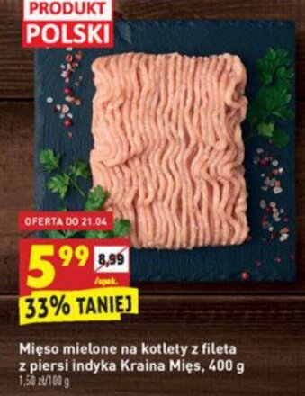 Biedronka Mięso mielone na kotlety z fileta z piersi indyka 400g oferta
