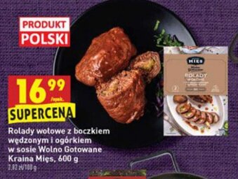 Biedronka Rolady wołowe z boczkiem wędzonym i ogórkiem w sosie Wolno Gotowane Kraina Mięs 600g oferta