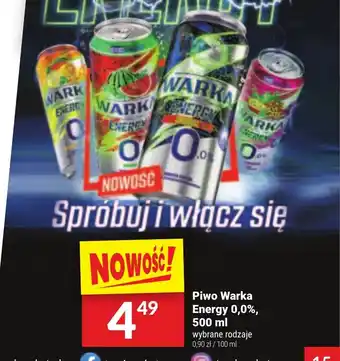 Piwo Warka Energy 0,0%, 500 ml