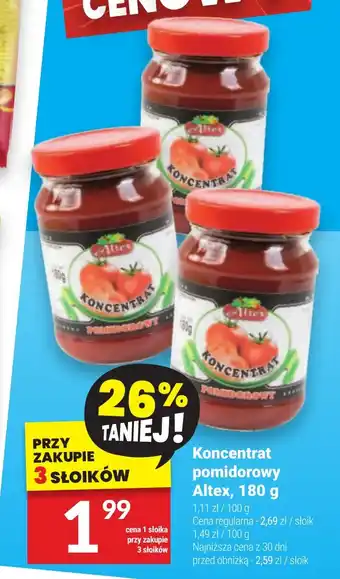 Twój Market Koncentrat pomidorowy Altex 180 g oferta