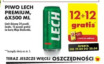 Biedronka PIWO LECH PREMIUM, 6X500 ML oferta