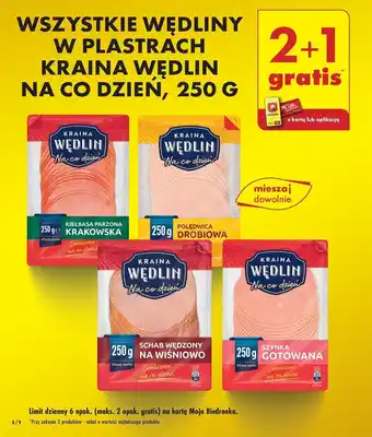 Biedronka WSZYSTKIE WĘDLINY W PLASTRACH KRAINA WĘDLIN NA CO DZIEŃ, 250 G oferta