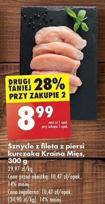 Biedronka Sznycle z fileta z piersi kurczaka Kraina Mięs, 300 g oferta