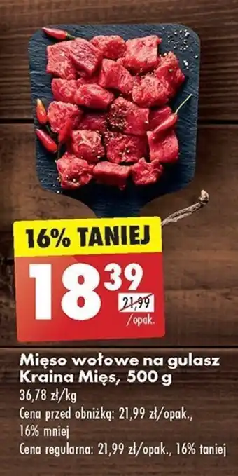 Biedronka Mięso wołowe na gulasz Kraina Mięs, 500 g oferta