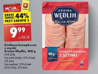 Biedronka Kiełbasa kanapkowa z szynki Kraina Wędlin, 400 g oferta