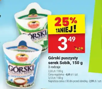 Twój Market Górski puszysty serek Sobik, 150 g oferta