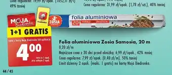 Biedronka Folia aluminiowa Zosia Samosia, 20 m oferta