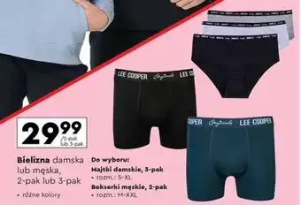 Biedronka LEE COOPER Bielizna damska lub męska 2-pak lub 3-pak oferta