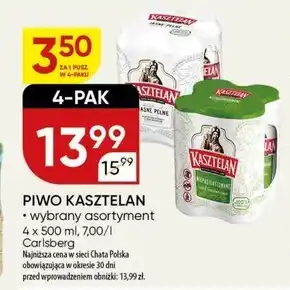 Chata Polska Kasztelan Piwo jasne niepasteryzowane 4 x 500 ml oferta