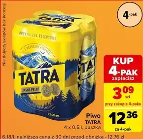 Carrefour Express Tatra Piwo jasne pełne 4 x 500 ml oferta