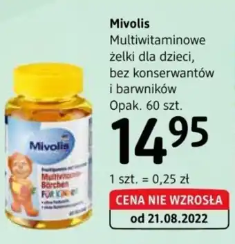 dm drogerie markt Mivolis Multiwitaminowe żelki dla dzieci, bez konserwantów i barwników 60 szt. oferta