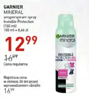 Jawa Drogerie GARNIER MINERAL antyperspirant spray Invisible Protection (150 ml) oferta