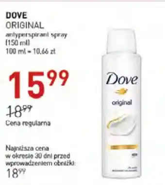 Jawa Drogerie DOVE ORIGINAL antyperspirant spray (150 ml) oferta