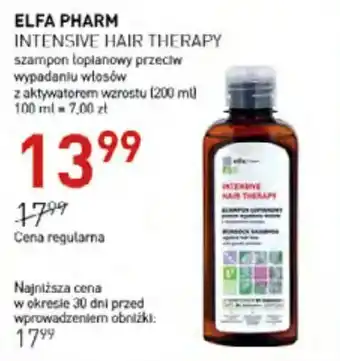 Jawa Drogerie ELFA PHARM INTENSIVE HAIR THERAPY szampon toplanowy przeciw wypadaniu włosów z aktywatorem wzrostu (200 ml) oferta