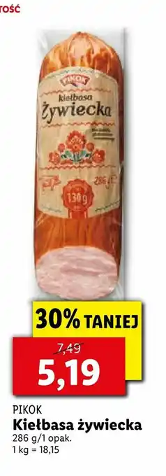 Lidl Kiełbasa żywiecka oferta