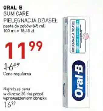 Jawa Drogerie ORAL-B GUM CARE PIELĘGNACJA DZIĄSEŁ pasta do zębów (65 ml) oferta