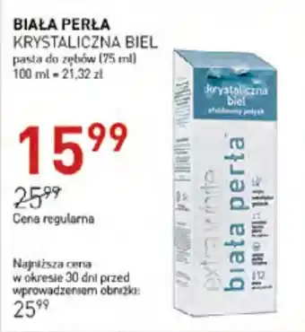 Jawa Drogerie BIAŁA PERŁA KRYSTALICZNA BIEL pasta do zębów (75 ml) oferta