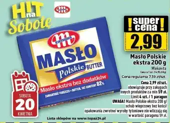 Topaz Masło Polskie ekstra 200 g Mlekovita oferta