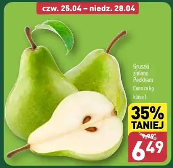 ALDI Gruszki zielone Packham 1kg oferta