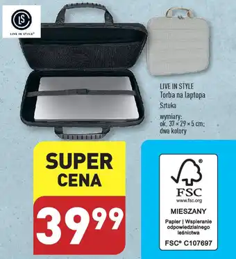 ALDI LIVE IN STYLE Torba na laptopa oferta