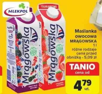 Carrefour Maślanka owocowa MRĄGOWSKA 1 l oferta