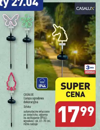 ALDI CASALUX Lampa ogrodowa dekoracyjna oferta