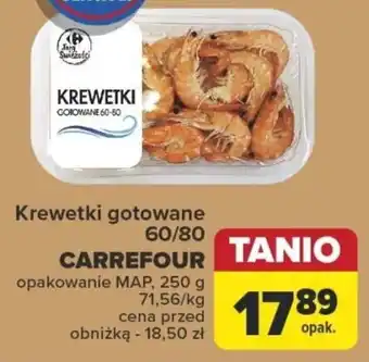 Carrefour Krewetki gotowane 60/80 g oferta