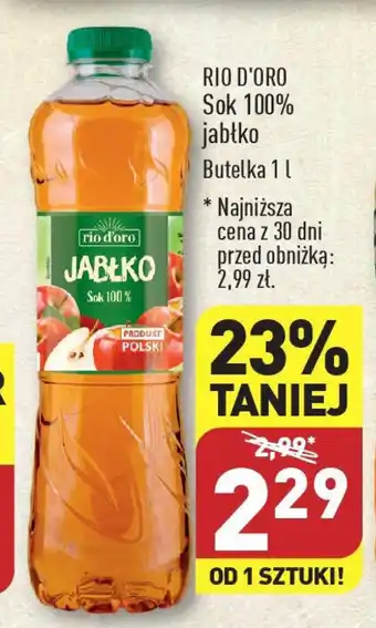 ALDI RIO D'ORO Sok 100% jabłko 1l oferta