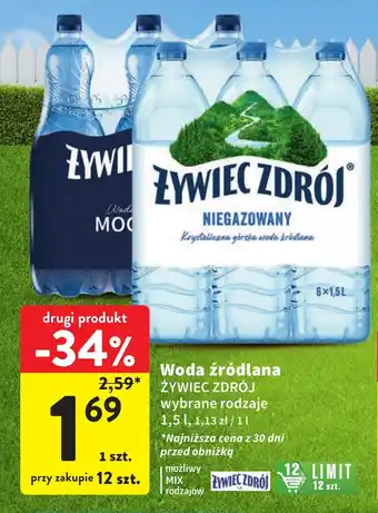 Intermarche Woda źródlana ŻYWIEC ZDRÓJ 1,5 l oferta