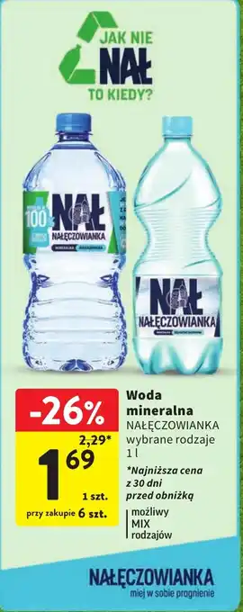 Intermarche Woda mineralna NAŁĘCZOWIANKA 1 l oferta