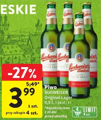 Intermarche Piwo BUDWEISER Original Lager 0,5 l oferta