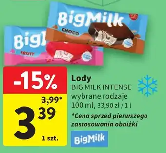 Intermarche Lody BIG MILK INTENSE 100 ml oferta