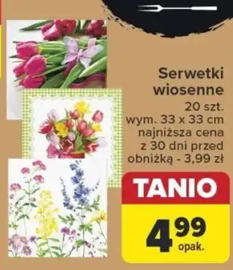 Carrefour Serwetki wiosenne oferta