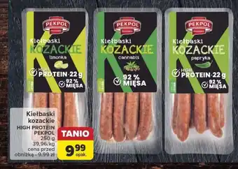 Carrefour Kiełbaski kozackie HIGH PROTEIN PEKPOL oferta