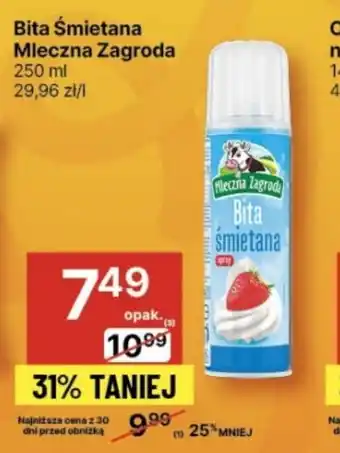 Delikatesy Centrum Bita Śmietana Mleczna Zagroda 250 ml oferta