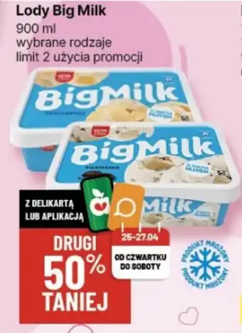 Delikatesy Centrum Lody Big Milk 900ml oferta