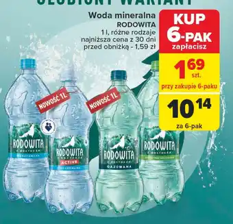 Carrefour Woda mineralna RODOWITA 1 l oferta