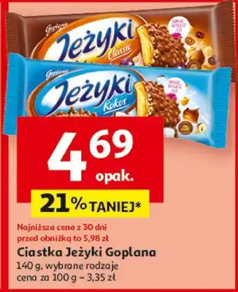 Auchan Ciastka Jeżyki Goplana 140 g oferta