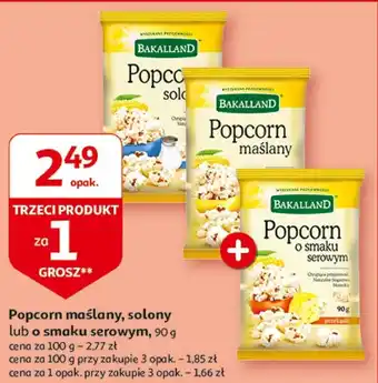 Auchan Popcorn maślany, solony lub o smaku serowym, 90 g oferta